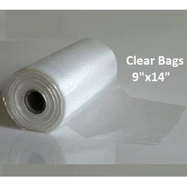 Bags on a Roll Fruit Bag and Vegetable Clear Plastic Butchers Counter Bag High Density Poly/Polythene Counter Bags (500 Clear Bags)