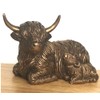 Laying Highland Cow Mother & Calf ornament figurine from the