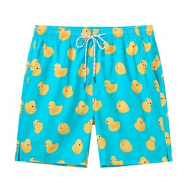 YuKaiChen - Traje de baño para hombre, secado rápido, para playa, con forro de malla, pantalones cortos de baño, 2-Yellow Duck, 38
