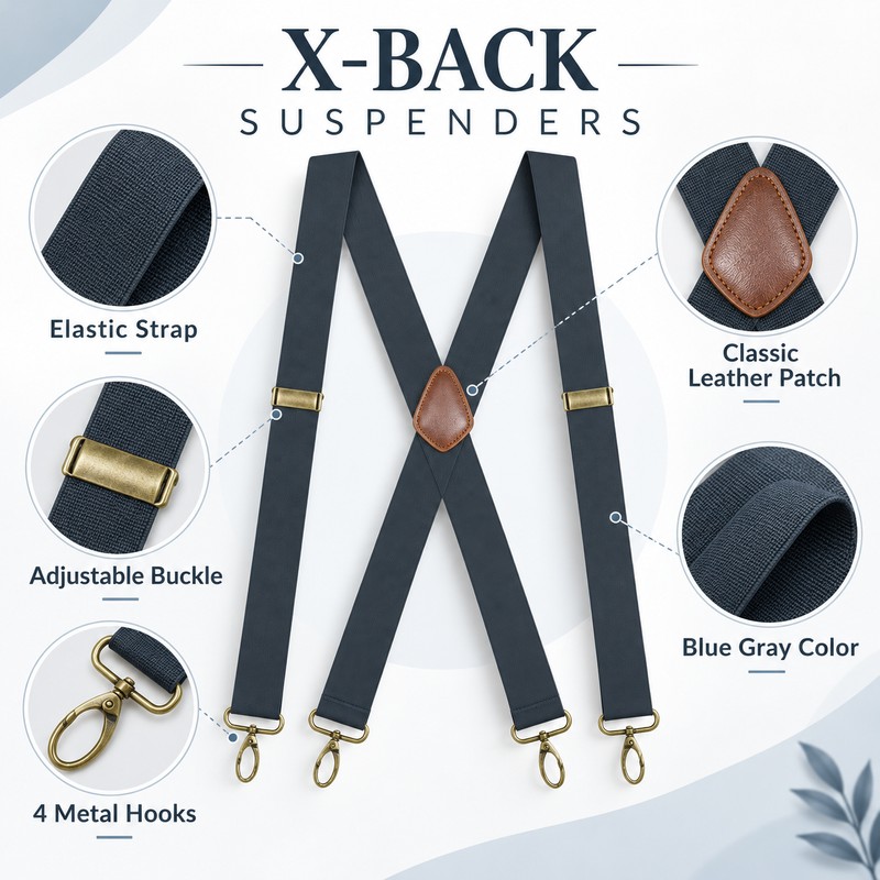 Men’s Heavy Duty Suspenders for Jeans and Work Pants –