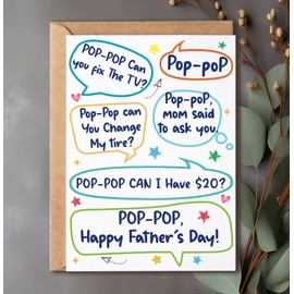 ShelbyShops Pop-Pop! Can You...? Card, Funny Father's Day Card, Funny Joker Greeting Card For Pop-Pop, Father's Day Card From Daughter, Happy Father's For Pop-Pop Card, Perfect For Father's Day