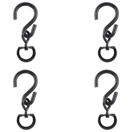 WHYHKJ 4pcs Swivel Plant Hanger Hooks Black Metal Outdoor Hanging Brackets Swivel Hooks for Hanging Plants Wind Chimes Bird Feeder