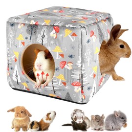SUPERPAWS 2 Pack Guinea Pig Bed, Guinea Pig Hideout Washable Small Animal House Cage Accessories for Dwarf Rabbits Chinchillas Hamsters Hedgehogs Ferrets Bearded Dragons and Rats (L Style)