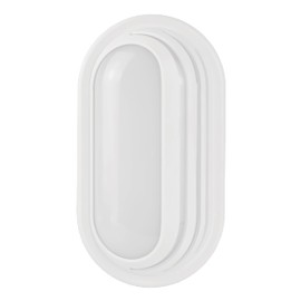 SINCELIGHT Oval LED Bulkhead Light for Wall and Ceiling Mount, Opal Diffuser, IP65 Waterproof for indoor or outdoor use, 15W, Cool White 6000K, IK08, Class II