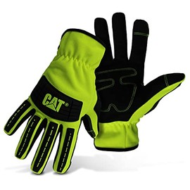 CAT® CAT012250L Touchscreen High Impact Utility Gloves – Large, Black, Safety Work Gloves with Molded Knuckle & Finger, Spandex Back, Open Cuff
