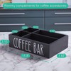 ALELION Coffee Station Organizer - Wood Countertop Accessories Organizer with