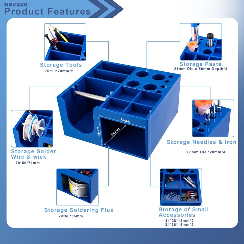 Non-Slip Solder Holder & Dispenser Reel Stand with Anti-Skid Feet