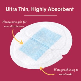 NatureBond NatureBond Disposable Nursing Pads Ultra Thin Breastfeeding Breast Pads, Light, Contoured and Highly Absorbent. Highest Absorbency/Thinness Ratio 1mm (60 Pads)