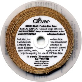 Quick Bias Fusible Bias Tape 1/4x11yd-Gold Lame'