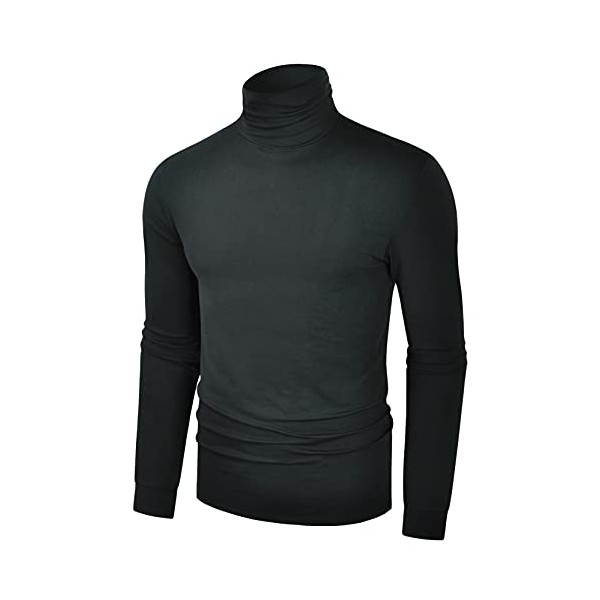Derminpro Men's Turtleneck Long Sleeve T-Shirts Knitted Fleece Casual Sweatshirts