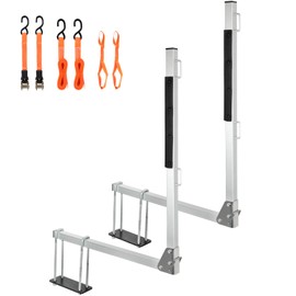 OUTPRIZE Aluminum RV Tote Tank Carrier, Foldable Rust-Proof RV Bumper Mount Tote Tank Holder with 2 Extra Premium Ratchet Straps, Fit Max 4.5" Bumper