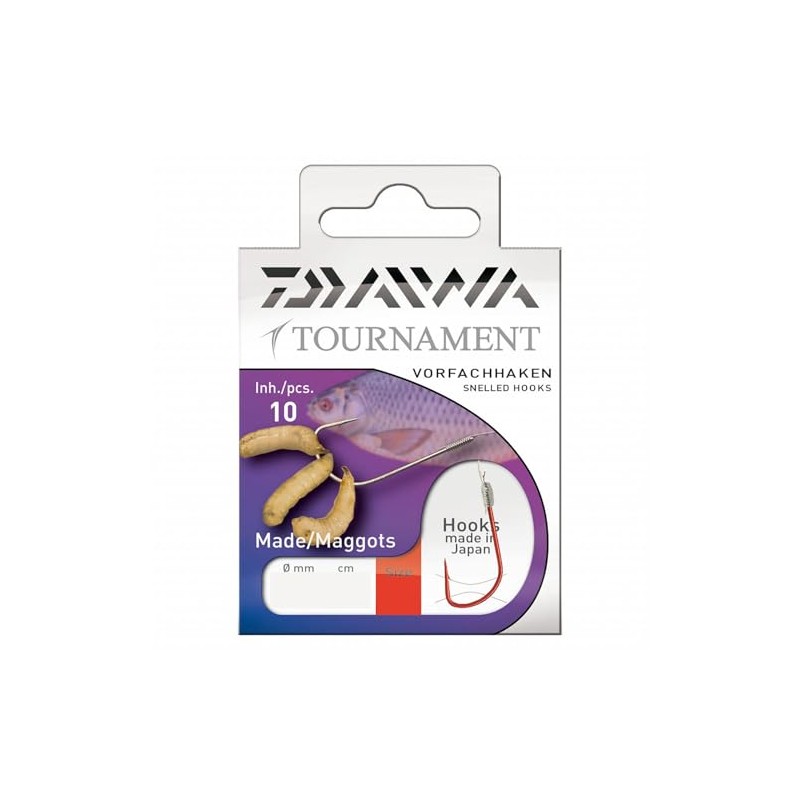 Daiwa Tournament Madenhaken Vorfachhaken 50cm 10Stk., Size 12