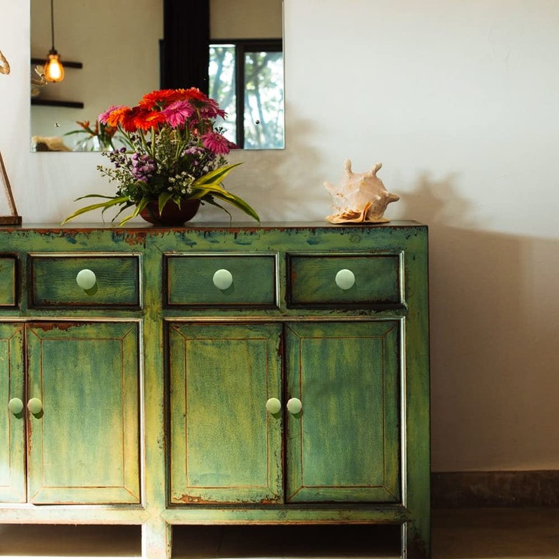 Mgoodoo 5PCS White Wood Knobs, 1.34'' Round Mushroom Wooden Knobs