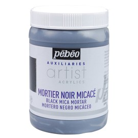 Pebeo Artist Acrylics Auxiliaries Black Mica Mortar, 250-Milliliter