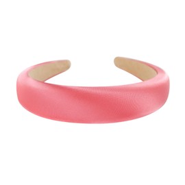 axy Headband made of padded silk fabric in elegant festive colours, beautiful women's headband, hair accessory, hair band, HRK2Ro (pink pink)