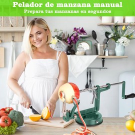 Pelador de Manzana, Máquina Rebanador de Patatas Manual Multifunción Verde