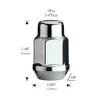Honishen 15735-04-20AM Chrome 1/2"-20 Bulge Acorn Lug Nut, 20 Pack