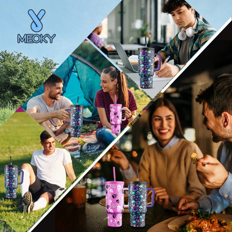 Meoky Vaso Térmicos De Con Calor/frí Inoxidable Pajilla 40oz