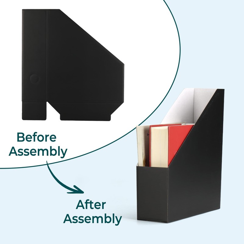 EXYGLO 12 Pack Magazine File Holder, Cardboard Magazine Rack with