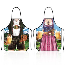SUWIWKKOA Apron Cooking Apron Funny BBQ Apron Men Women Adjustable Kitchen Apron BBQ Apron Oktoberfest Apron Apron Work Apron Painting Apron Couples Cooking Apron Apron for Gardening, multicoloured
