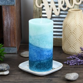 6 Inch Oceans Scented Pillar Candle