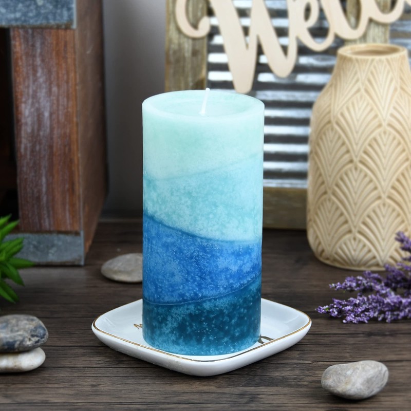 6 Inch Oceans Scented Pillar Candle