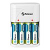 STEREN Cargador De Pilas AA, AAA Y 9v Incluye 4