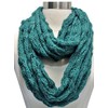 Green Winter Bubble Knit Infinity Circle Scarf