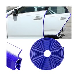 Osilly Car Door Protector Edge Guards, 33Ft Anti Collision U Shaped Automobile Door Seal Protector, No Glue Vehicle Exterior Edge Trim Protective Strip Accessories, Universal Fit (Blue)