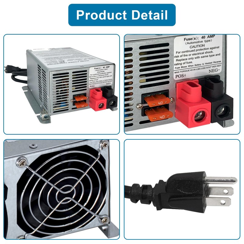 WF-9875 75 Amp Deck Mount Power Converter/Charger Replacement for RV