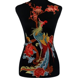 Large Peacock Applique Embroidery Lace Cord Fabric Patches Scrapbooking Sew on Decorative Dress 1 Piece