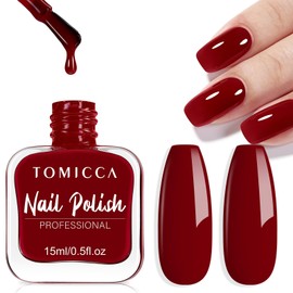 TOMICCA Nail Polish, Quick Drying Nail Polish, Peel Off Nail, Glaze Manicure, Water-based Nail, Quick Drying, Lightly Scented, Large Capacity 0.5 fl oz (15 ml) (Red)