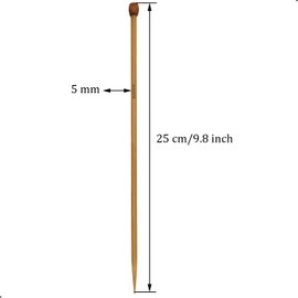 6Pcs 5mm Wooden Knitting Needle Straight Single Pointed US Size 8 for DIY Yarn Craft Set,Socks,Sweater, Nice Gift for Women Adults Kids Children Beginners