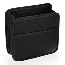 Lusofie Car Seat Back Organizer, Dual Layer Backseat Hanging Storage Pocket, Large Capacity Car Storage Organizer, Travel Essentials Accessories for Most Vehicles(Black)