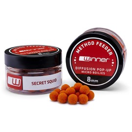 Tandem Baits Methood Feeder MF Diffusion Micro Boilies 12 x 8 mm Secret Squid Carp Bait Carp Fishing without Effort, Bait for Large Fish Fishing, Carp Accessories for Professionals & Hobby Fishers