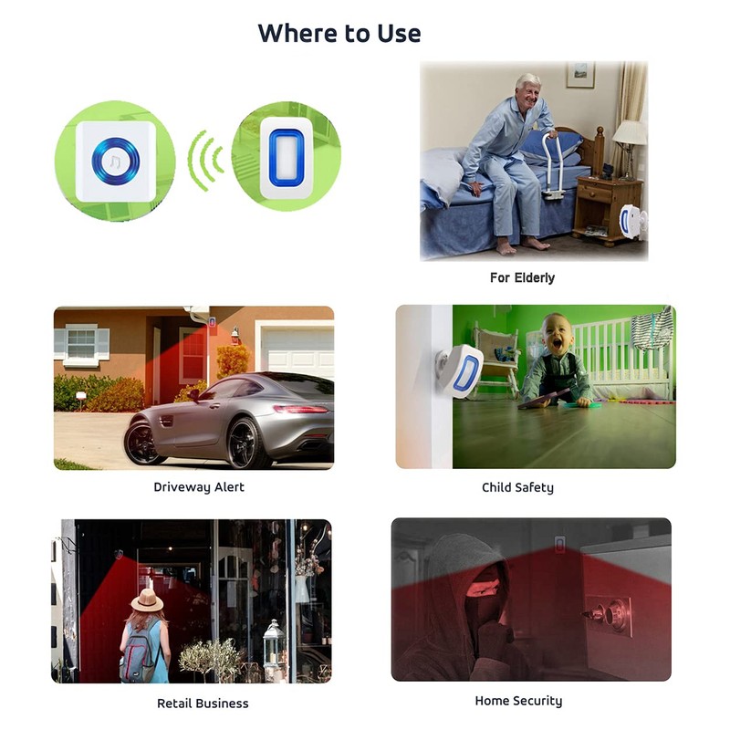 Caregiver Pager Indoor Motion Sensor Alarm Room Bed Alarms and