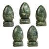 dssmboom Polished Green Jade Crystal Egg with Stone Stand, Healing