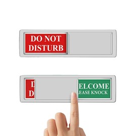 Ziranee Privacy Sign,DO NOT DISTURB/WELCOME PLEASE KNOCK Sliding Door Sign for Home Office Restroom Conference 7 x 2 inches