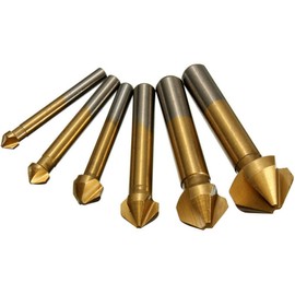 Countersink Drill Bit M35 Set, MALAYAS HSS 3 Flutes 90 Degrees Chamfering Tool Cobalt-plated Ø 6.3-20.5 mm Countersink and Deburrer Set for Stainless Steel, Aluminium Metal and Wood