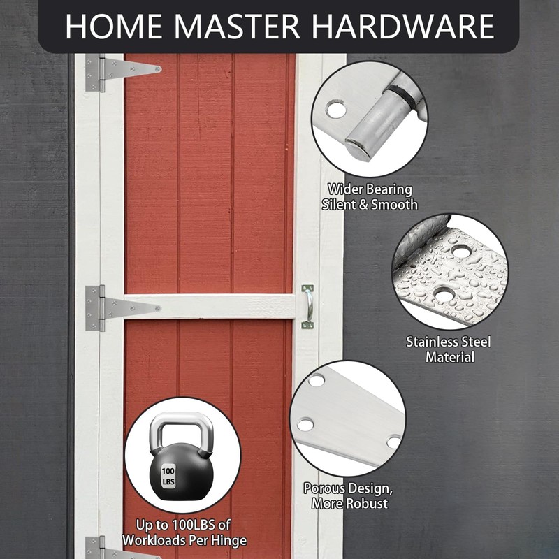 HOME MASTER HARDWARE 6 Inch Stainless Steel Gate Hinges for