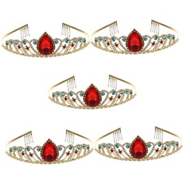 Baluue 5pcs Rhinestones Crown Headband for Boy Girl Decorative Hair Accessory for Birthdays Parties Weddings Lightweight Colorfast Design for Girls Flower Girls