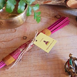 Highest Buddha Incense Sticks, 25 Pack, Handmade, in Sari wrap eco friendly (Jasmine)