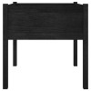 Durable Solid Pinewood Garden Planter 27.6x27.6x27.6 in Black Flower Pots