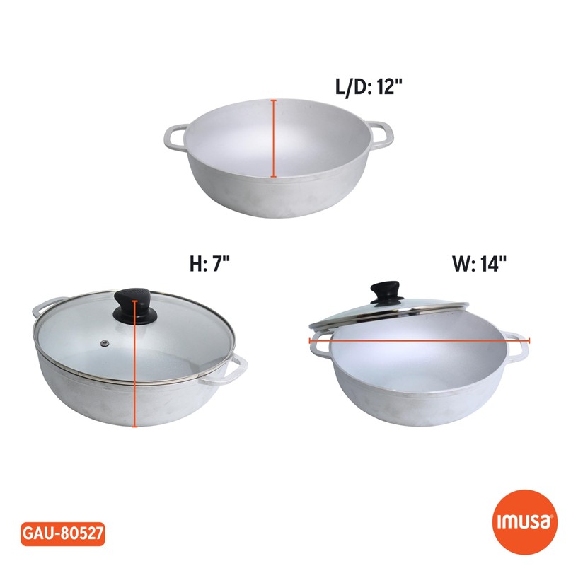 IMUSA 7.0Qt Basic Caldero w/Glass Lid - 30cm