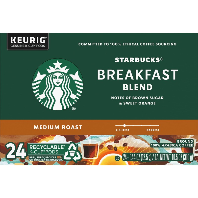 Starbucks Breakfast Blend Coffee K-Cups, 72 Count