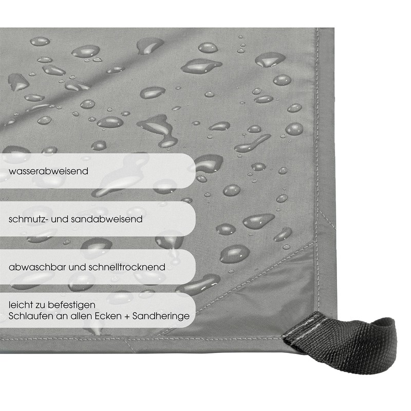 CelinaSun Outdoor Blanket 200 x 200 cm Grey PES Pockets