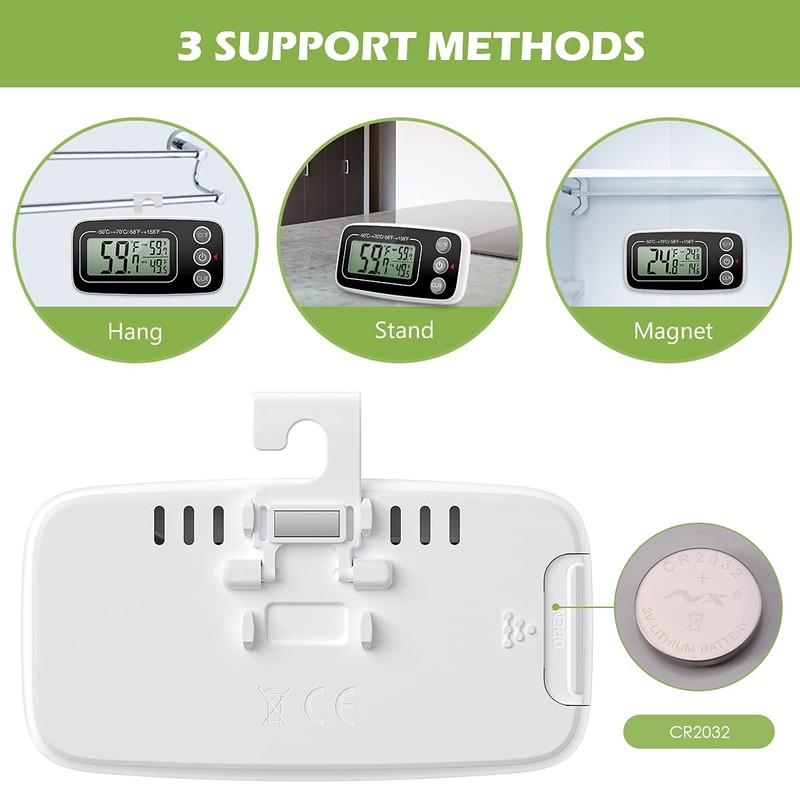 KeeKit Refrigerator Thermometer, 4 Pack Digital Freezer Thermometer, Upgraded Fridge