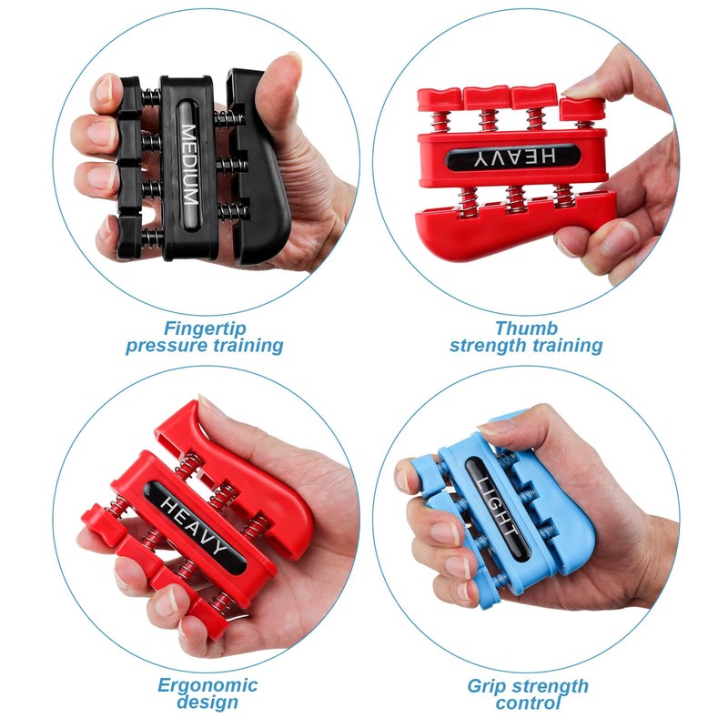 DEANKEJI Pack of 3 Hand Trainer, Finger Trainer with 3