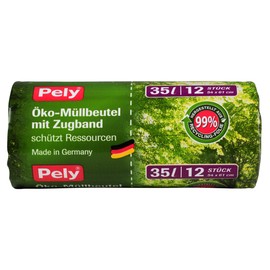 pely 8609 35 Litre Eco Drawstring Bin Liners (Pack of 12)