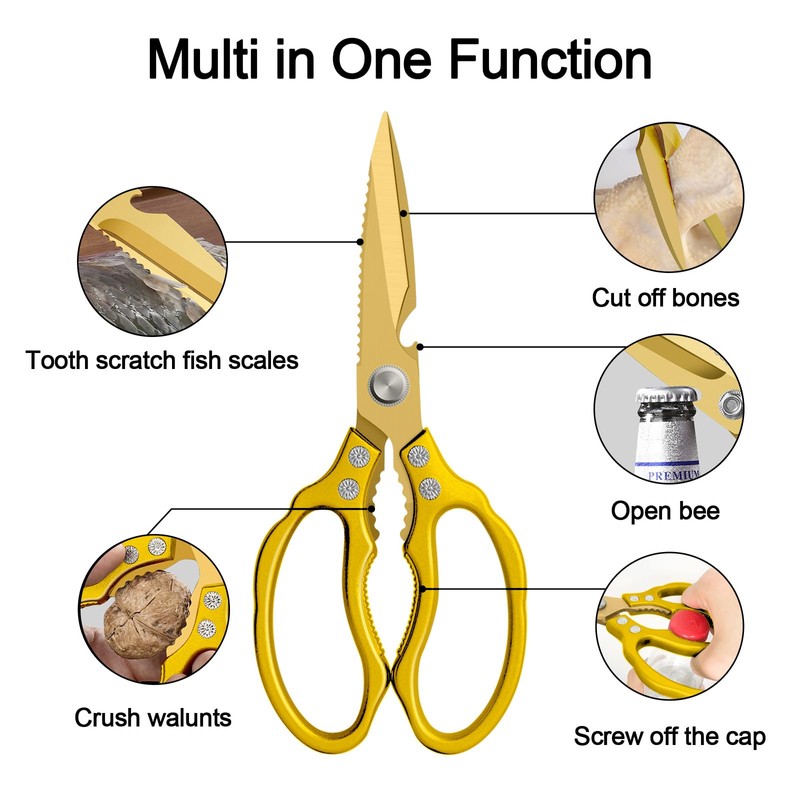 CGBE Kitchen Scissors, Multi-Purpose Kitchen Shears, Heavy Duty Dishwasher Safe